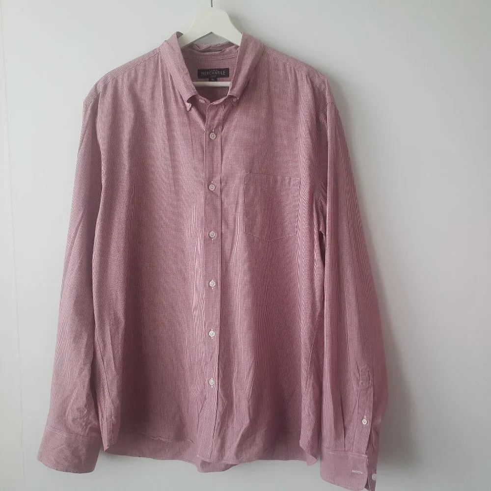 J. Crew Men's Flex Washed Burgundy Check slim Button Down Shirt size XL
